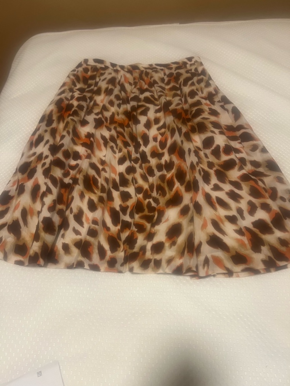 Anne Klein Animal Print A-Line Skirt in Brown, Tan and Orange